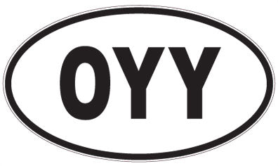OYY - 3 Letter Initials Oval Sticker