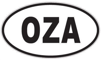 OZA - 3 Letter Initials Oval Sticker