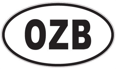 OZB - 3 Letter Initials Oval Sticker