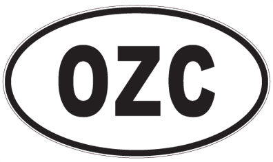 OZC - 3 Letter Initials Oval Sticker
