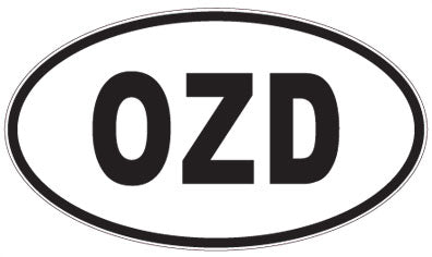 OZD - 3 Letter Initials Oval Sticker