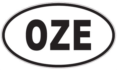 OZE - 3 Letter Initials Oval Sticker