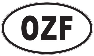 OZF - 3 Letter Initials Oval Sticker