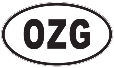 OZG - 3 Letter Initials Oval Sticker