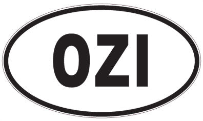 OZI - 3 Letter Initials Oval Sticker
