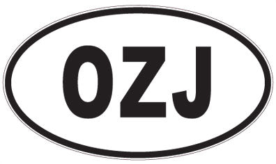 OZJ - 3 Letter Initials Oval Sticker