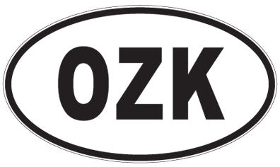 OZK - 3 Letter Initials Oval Sticker