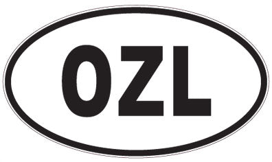 OZL - 3 Letter Initials Oval Sticker