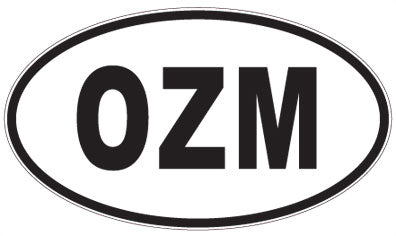 OZM - 3 Letter Initials Oval Sticker