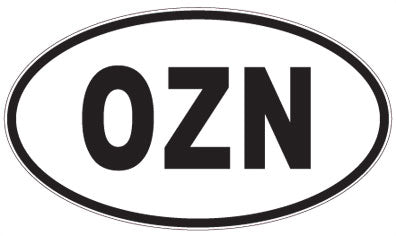 OZN - 3 Letter Initials Oval Sticker