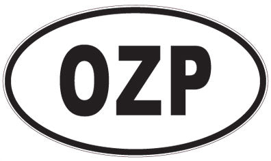 OZP - 3 Letter Initials Oval Sticker