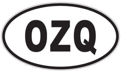 OZQ - 3 Letter Initials Oval Sticker