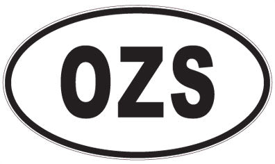 OZS - 3 Letter Initials Oval Sticker