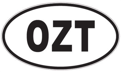 OZT - 3 Letter Initials Oval Sticker