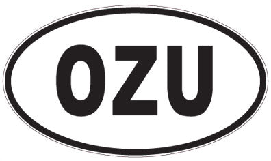 OZU - 3 Letter Initials Oval Sticker