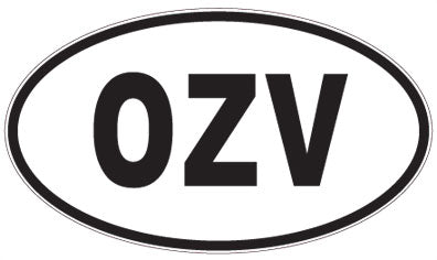OZV - 3 Letter Initials Oval Sticker