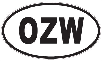 OZW - 3 Letter Initials Oval Sticker