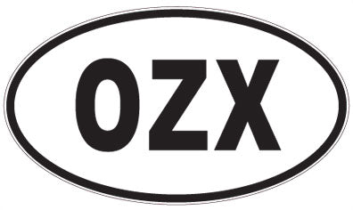 OZX - 3 Letter Initials Oval Sticker