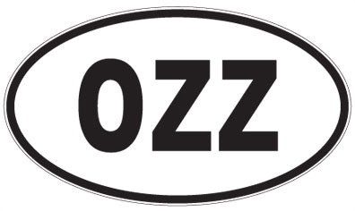 OZZ - 3 Letter Initials Oval Sticker