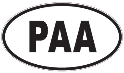 PAA - 3 Letter Initials Oval Sticker