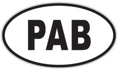PAB - 3 Letter Initials Oval Sticker
