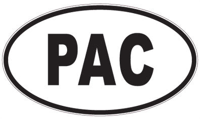 PAC - 3 Letter Initials Oval Sticker