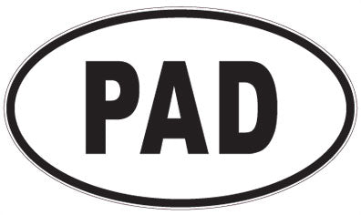 PAD - 3 Letter Initials Oval Sticker
