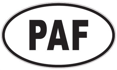 PAF - 3 Letter Initials Oval Sticker
