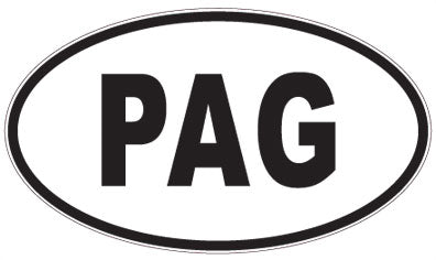 PAG - 3 Letter Initials Oval Sticker