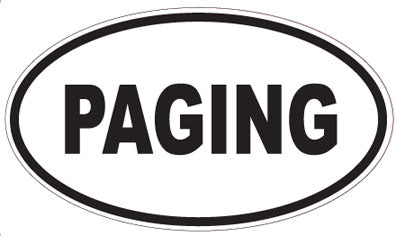 PAGING - Oval Sticker