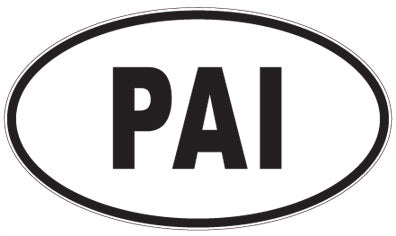 PAI - 3 Letter Initials Oval Sticker