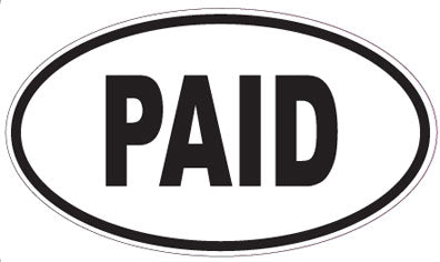 PAID - Oval Sticker