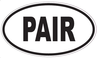 PAIR - Oval Sticker