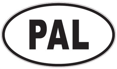 PAL - 3 Letter Initials Oval Sticker