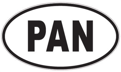 PAN - 3 Letter Initials Oval Sticker