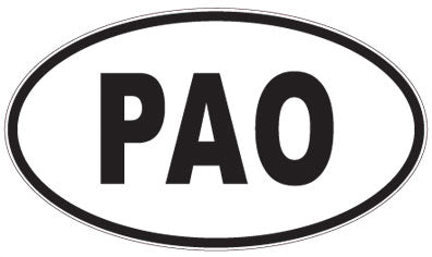 PAO - 3 Letter Initials Oval Sticker