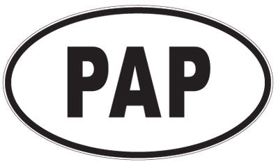 PAP - 3 Letter Initials Oval Sticker