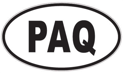 PAQ - 3 Letter Initials Oval Sticker