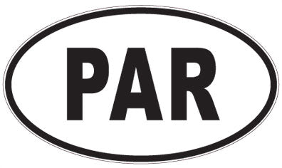PAR - 3 Letter Initials Oval Sticker