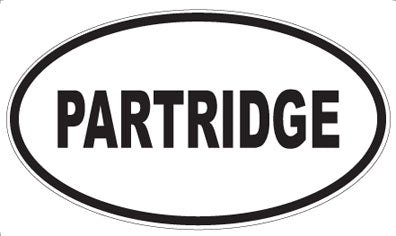 PARTRIDGE - Oval Sticker