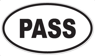 PASS - Oval Sticker