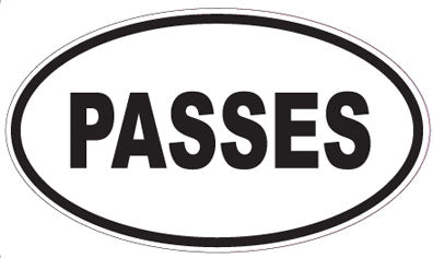 PASSES - Oval Sticker
