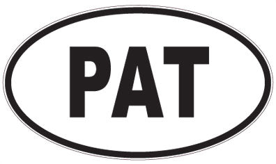 PAT - 3 Letter Initials Oval Sticker