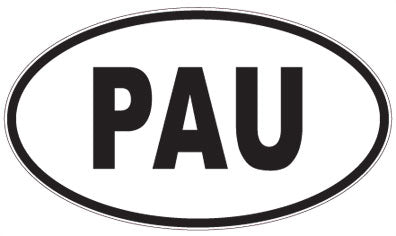 PAU - 3 Letter Initials Oval Sticker