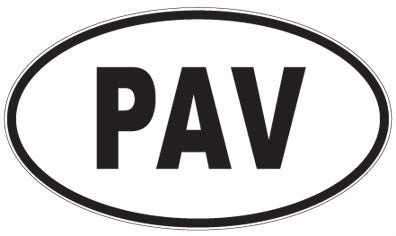 PAV - 3 Letter Initials Oval Sticker
