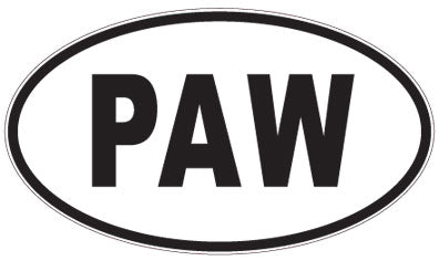 PAW - 3 Letter Initials Oval Sticker