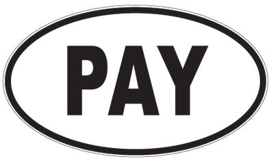 PAY - 3 Letter Initials Oval Sticker