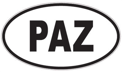 PAZ - 3 Letter Initials Oval Sticker