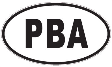 PBA - 3 Letter Initials Oval Sticker