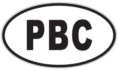 PBC - 3 Letter Initials Oval Sticker